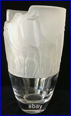 Nachtmann Crystal Glass SAFARI LINE Giraffe Vase 3D Frosted Clear