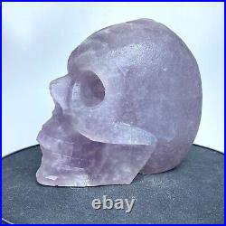 Natural Amethyst Cluster Skull Frosted Texture Reiki Energy Crystal Decoration