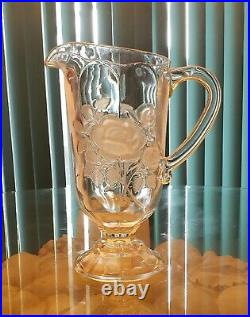 New Crystal Rogaska 1665 Aulide Gold Frosted Rose Medium sized Pitcher