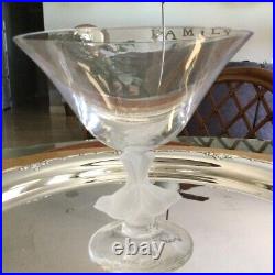 Rare Find Crystal Compote Wings Clear by Sasaki with Frosted Bird Base