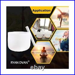 Ryan Dvan 10 E Note Frosted Solar Plexus Chakra Crystal Singing Bowl with Fr