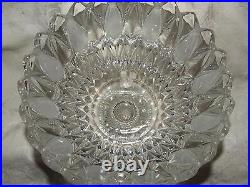STRIKING Pedestal Crystal COMPOTE Vintage Pattern Glass Frosted Teardrops Loops