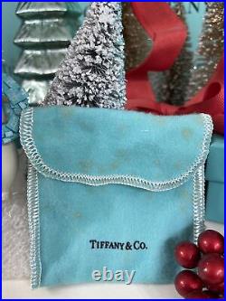 Tiffany&Co Crystal Christmas Tree Ornament 1994 Frosted Star Balls 3.5 Vtg
