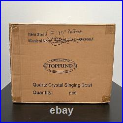 Topfund Frosted White Perfect F Heart Chakra 10 Crystal Singing Bowl MIB