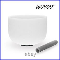 WuYou 9inch Frosted Quartz Crystal Singing Bowl withmallet and O-ring